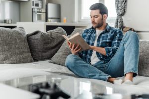 Man Reading in recovery